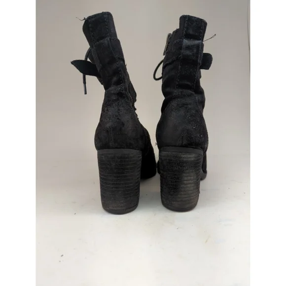 Women's Born Black Suede Lace-Up Ankle Boots Size 9.5 - Picture 3 of 6